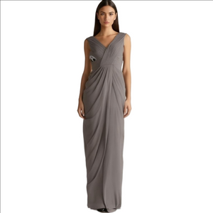 Happy Wedding Gown Gray Green Front Slit Adjustable Laced Back Fully Lined New